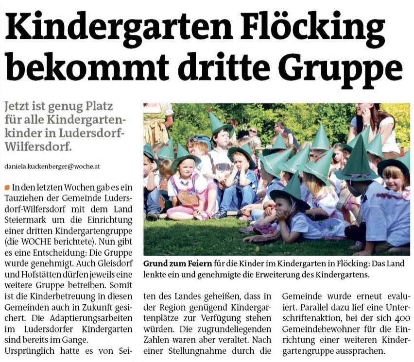 Kindergarten Flöcking bekommt dritte Gruppe - Meine Woche Nr. 30 - 22&23. Juli 2015