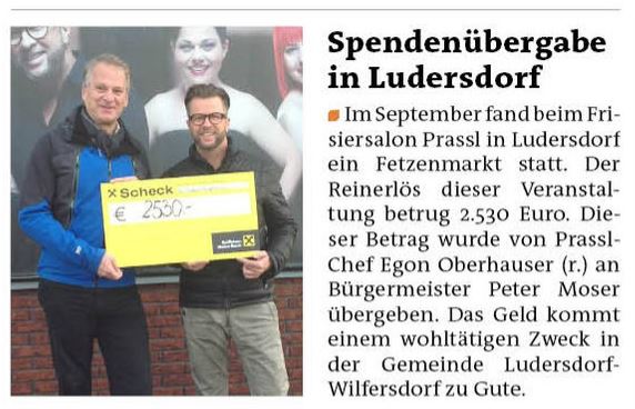 Spendenübergabe in Ludersdorf! - meine Woche - Nr. 50 - 10.11. Dezember 2014